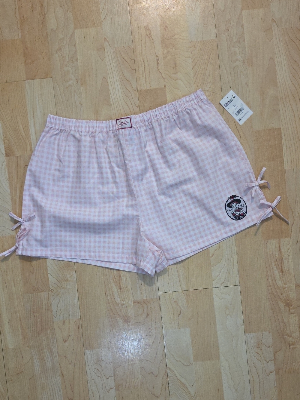 Toy Story Jessie Women's Gingham Checkered Lounge PJ's Shorts Size L 12 - 14 New